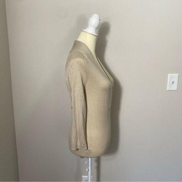 Ann Taylor Cashmere Blend Faux Wrap Front W/ Buttons Knit Sweater Women's XXS - Picture 15 of 16